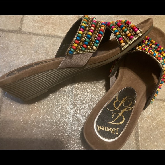 J.Renee Shoes - J. Renee Beaded Wedge Slide, Size 8M New